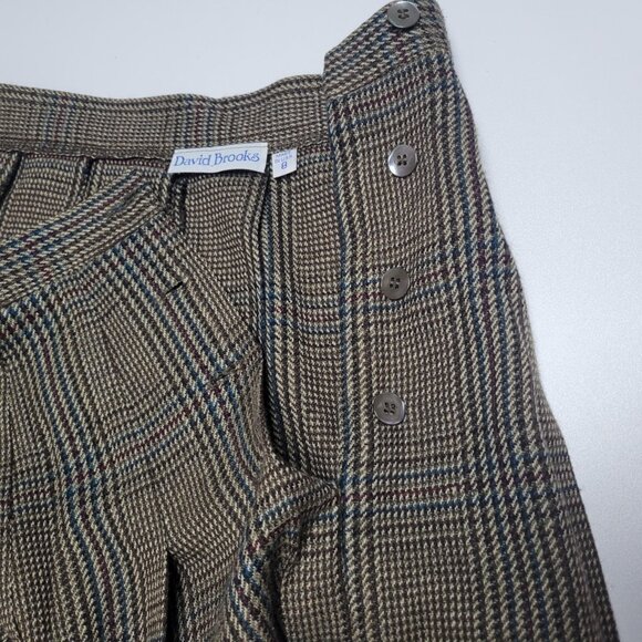 Vintage 80s David Brooks Worsted Wool Silk Blend Midi Skirt Made in USA Size 8 - Picture 10 of 11